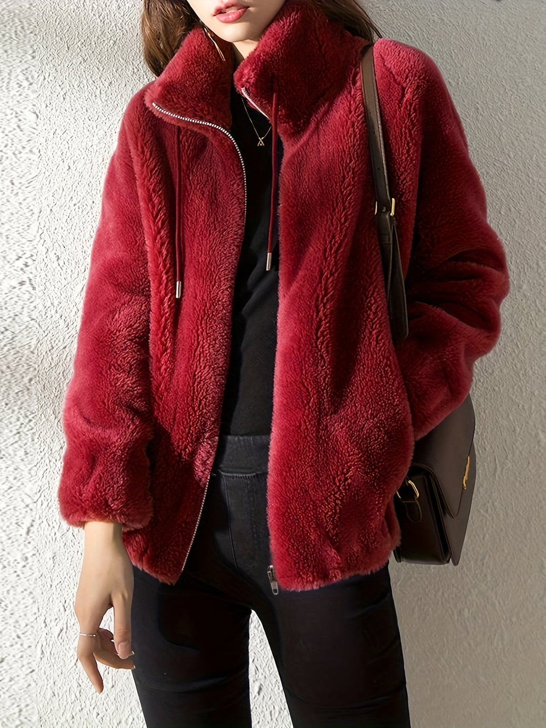 MALIAH | TEDDY JACKET WITH ZIPPER