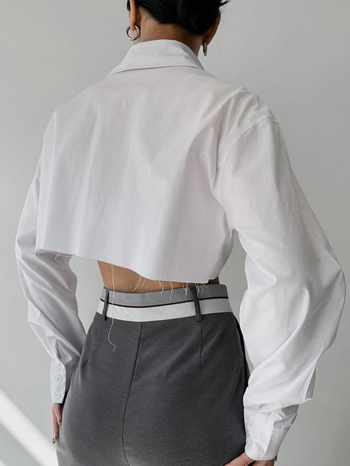 Nani - French Top Contrast Cropped Shirt