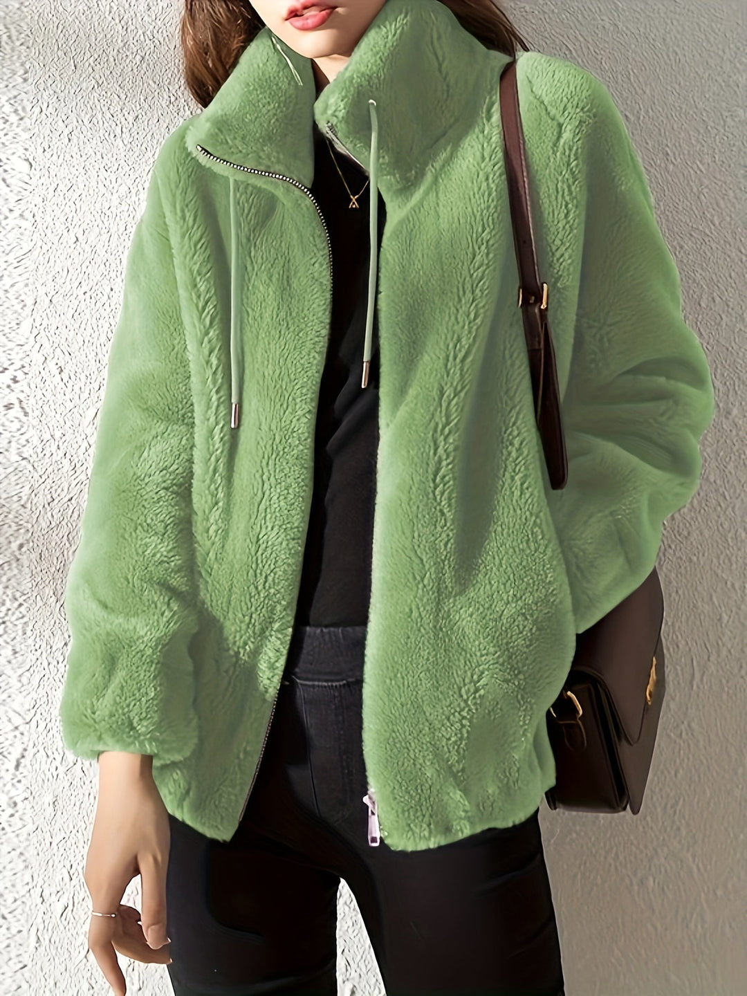 MALIAH | TEDDY JACKET WITH ZIPPER