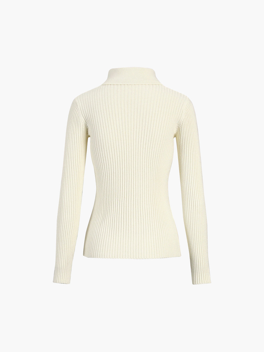 Monteclo - Kiana Vanilla Polo Long Sleeve Knit Top