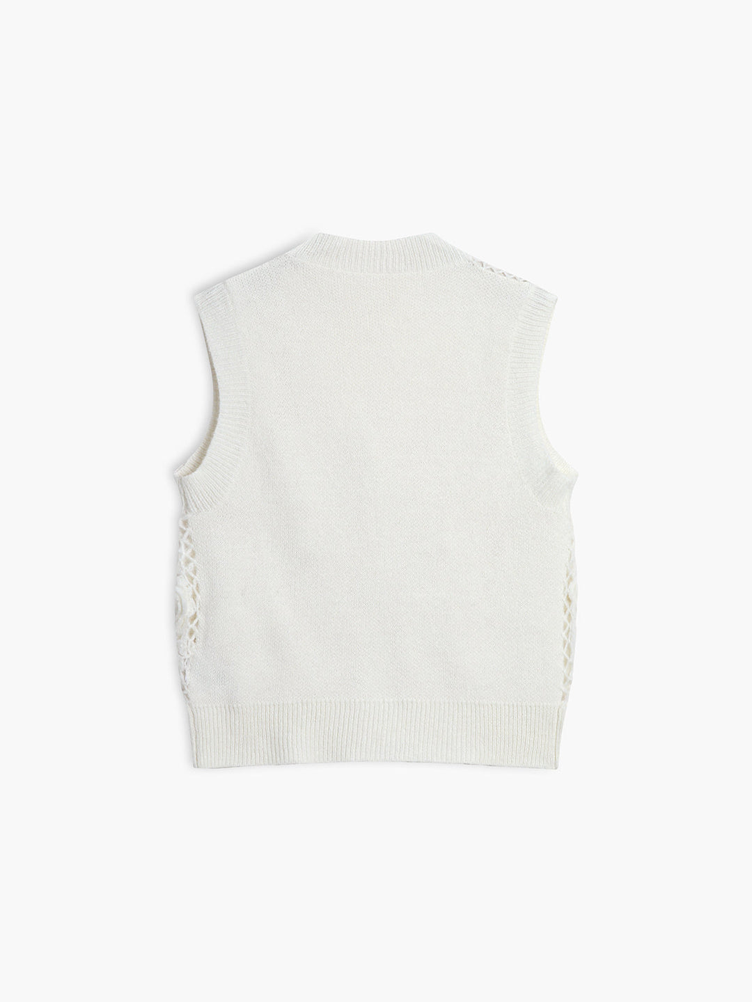 Astrid Wool Blend Crochet Knit Vest