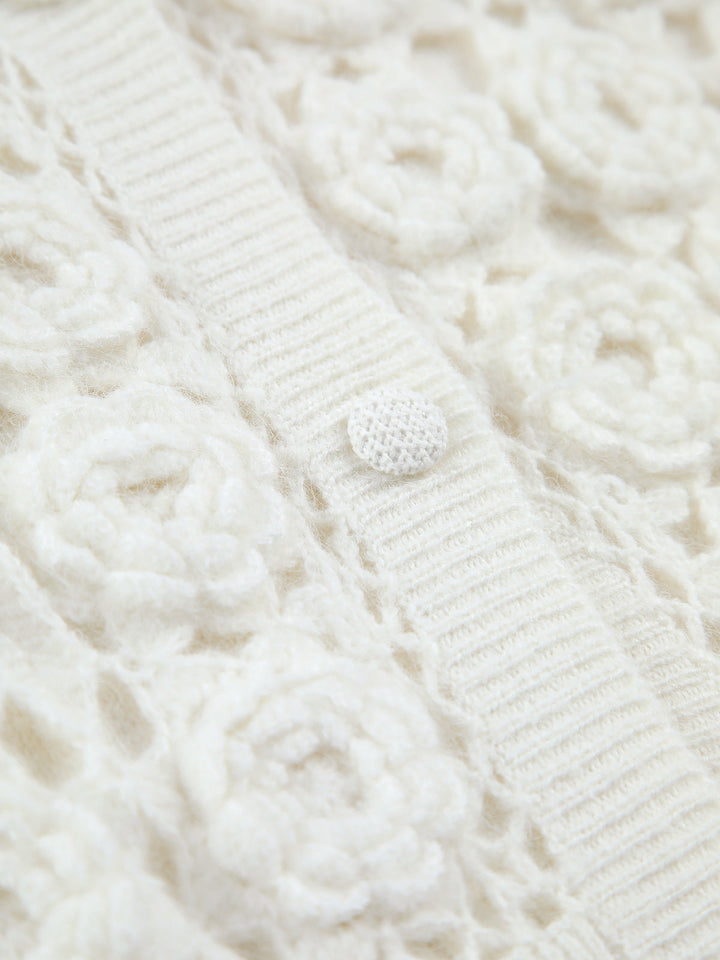 Astrid Wool Blend Crochet Knit Vest