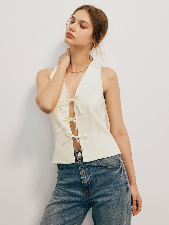 Monteclo -Alexandria Bow Tied Tank Top