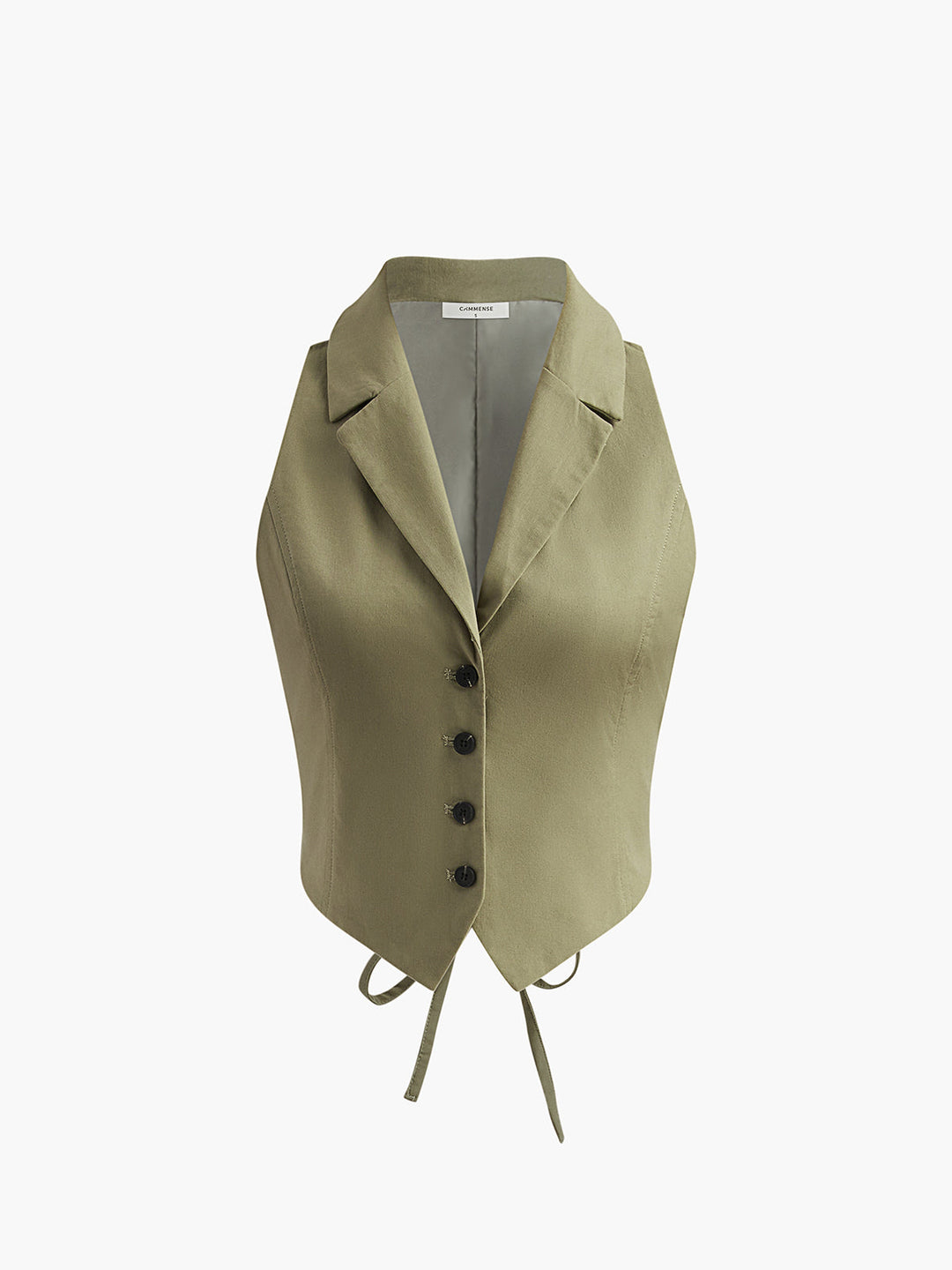 Leila Suit Buttoned Tie-Back Tank Top