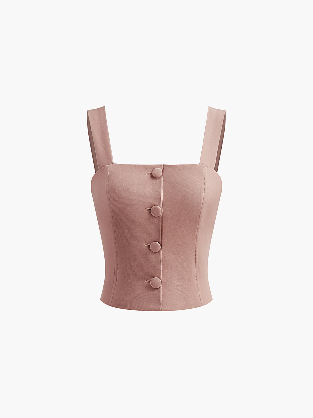Kenzie Square Collar Button Tank Top