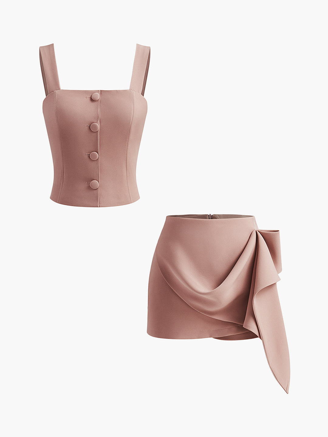 Kenzie Square Collar Button Tank Top