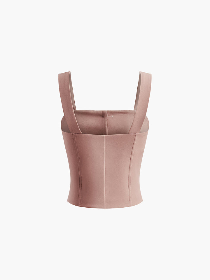 Kenzie Square Collar Button Tank Top