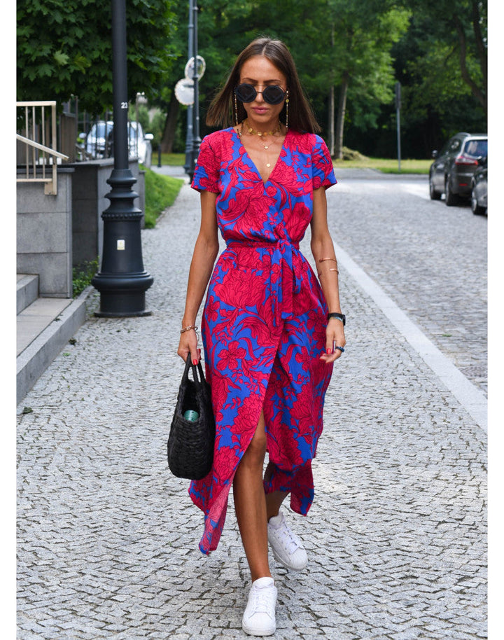 Jolina – Floral Wrap Midi Dress
