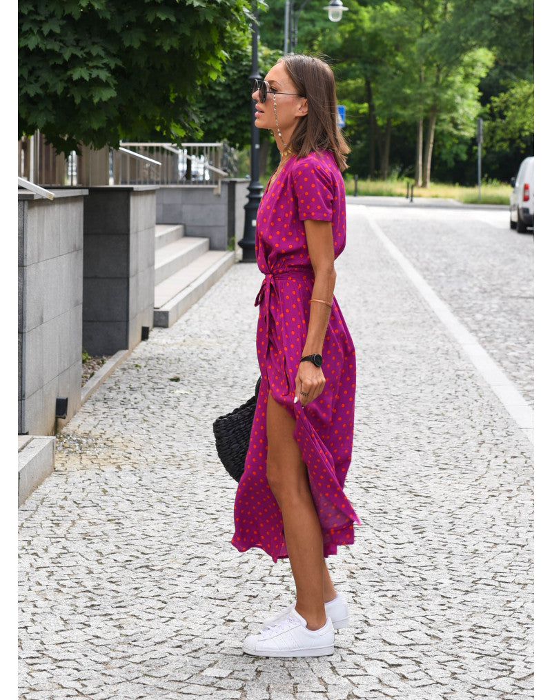 Jolina – Floral Wrap Midi Dress