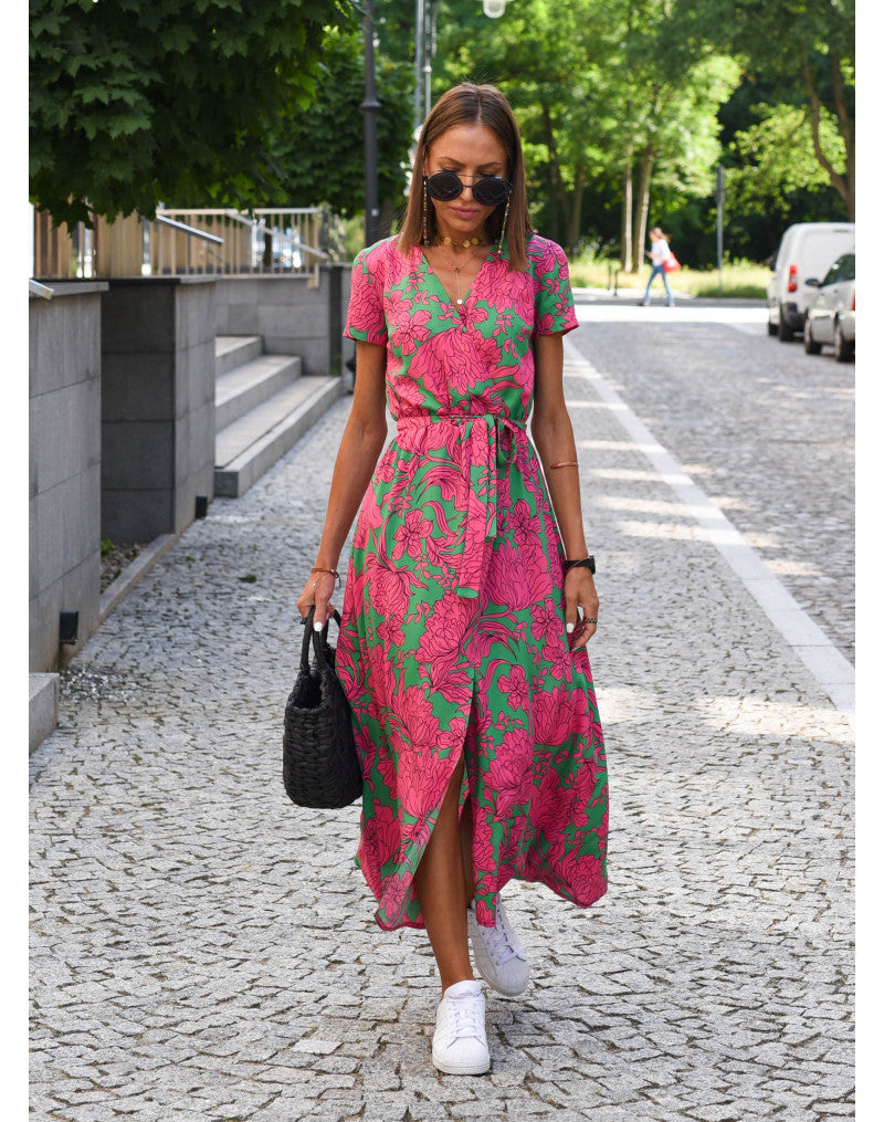 Jolina – Floral Wrap Midi Dress
