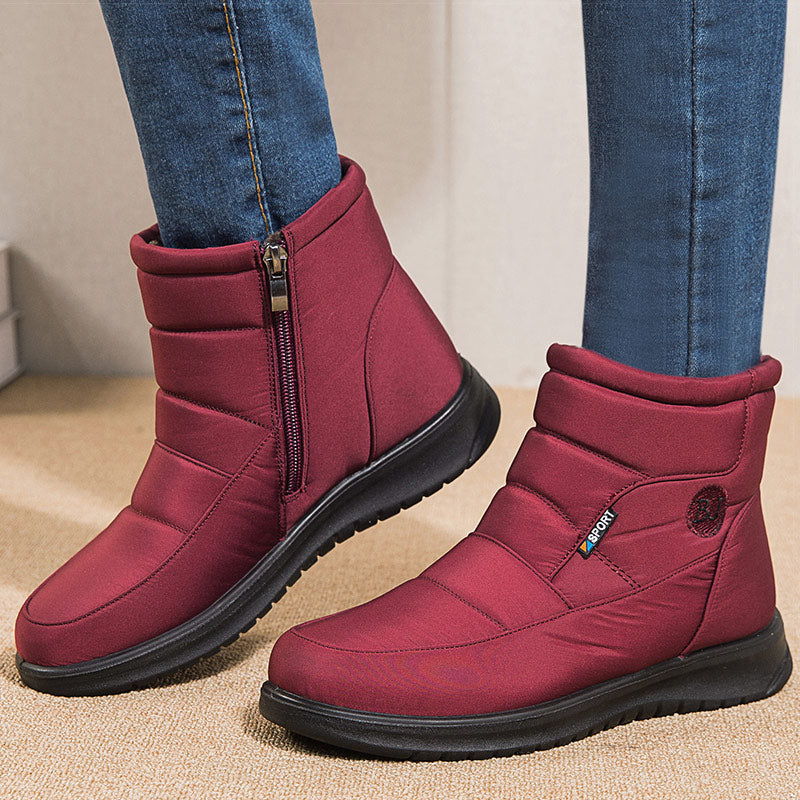 Women’s Quilted Winter Ankle Boots with Fur Lining and Non-Slip Sole