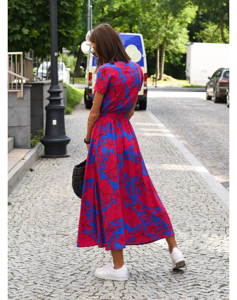 Jolina – Floral Wrap Midi Dress