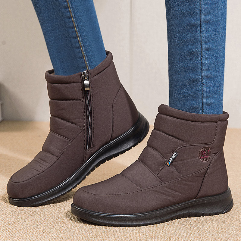 Women’s Quilted Winter Ankle Boots with Fur Lining and Non-Slip Sole