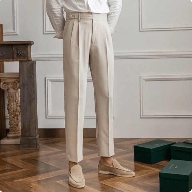 Marcelo Tailored pleat trousers for men