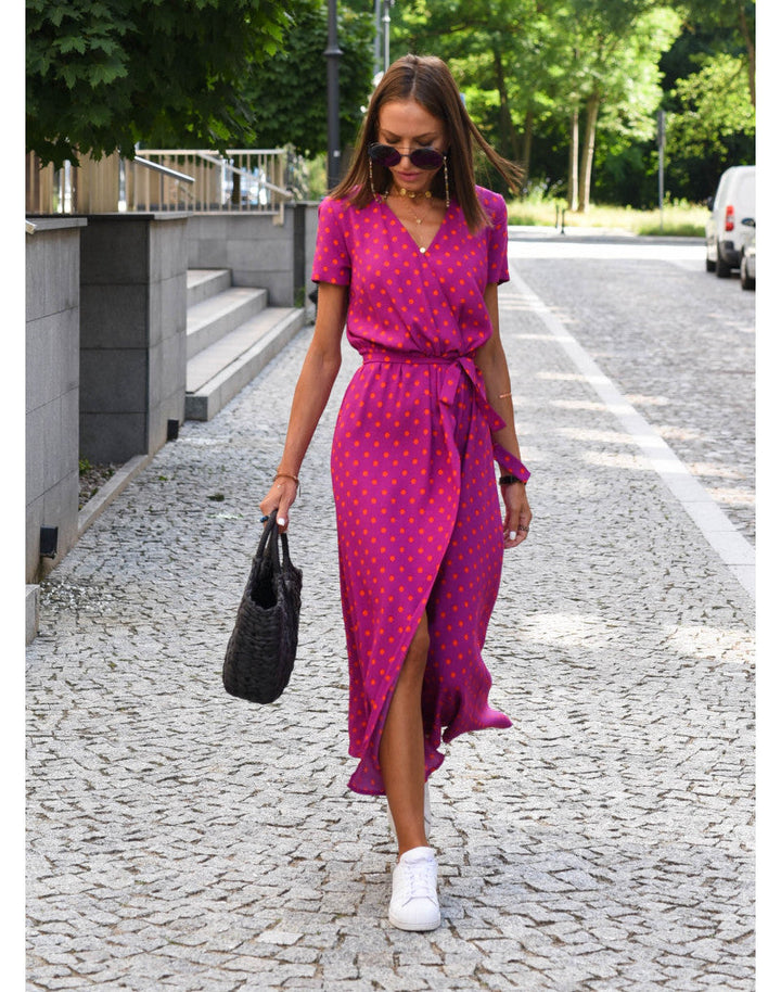 Jolina – Floral Wrap Midi Dress