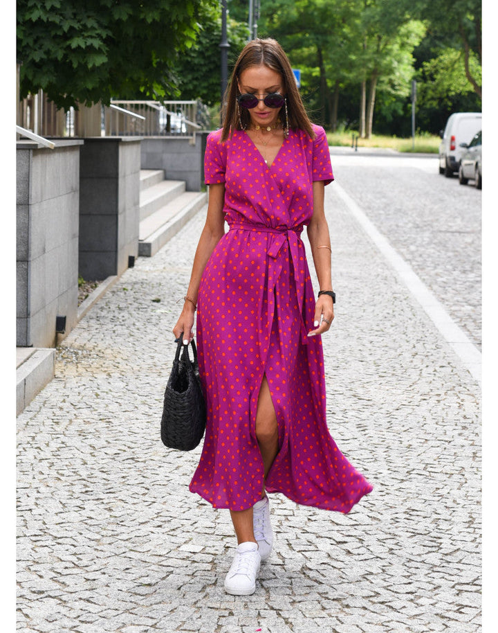 Jolina – Floral Wrap Midi Dress