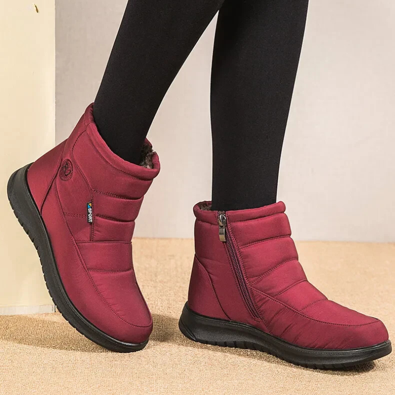 Women’s Quilted Winter Ankle Boots with Fur Lining and Non-Slip Sole