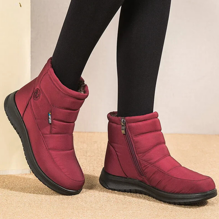 Women’s Quilted Winter Ankle Boots with Fur Lining and Non-Slip Sole