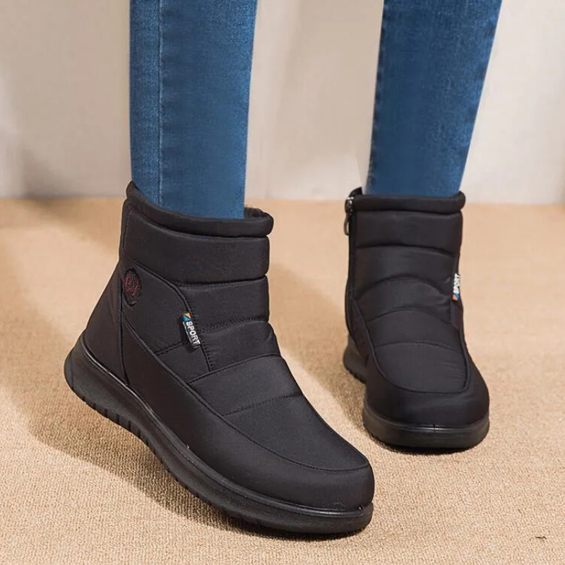 Women’s Quilted Winter Ankle Boots with Fur Lining and Non-Slip Sole