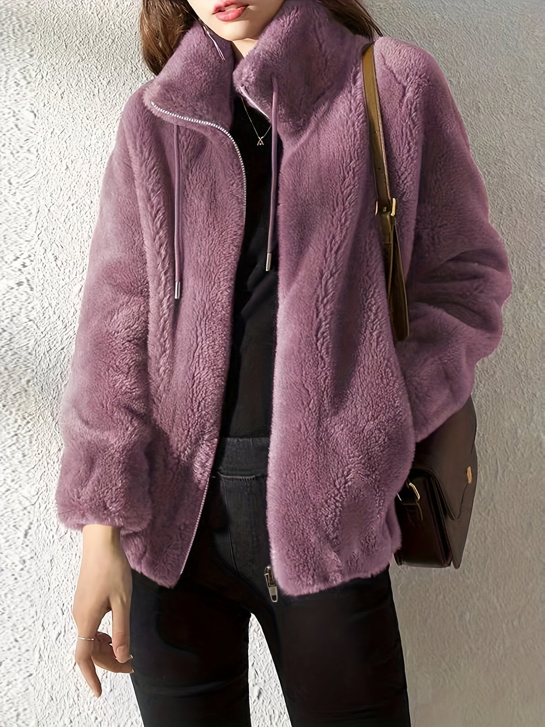 MALIAH | TEDDY JACKET WITH ZIPPER