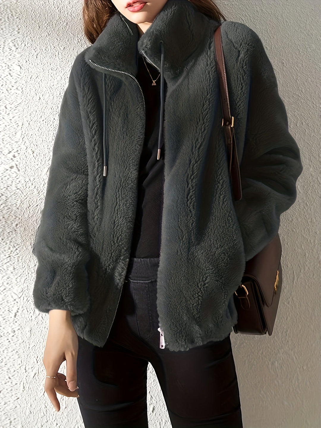 MALIAH | TEDDY JACKET WITH ZIPPER