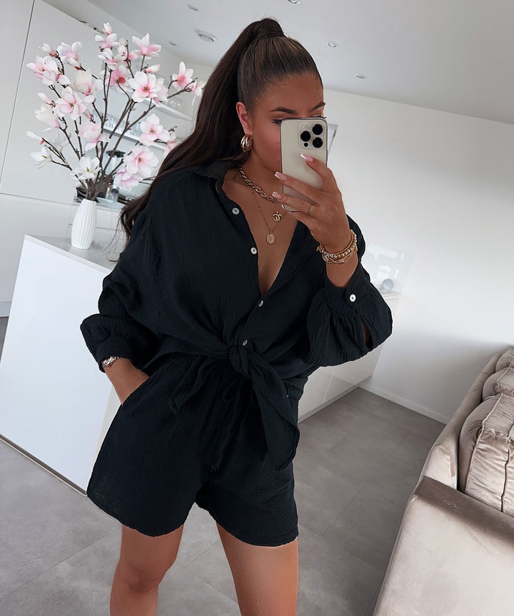 Oversize muslin set Alva black