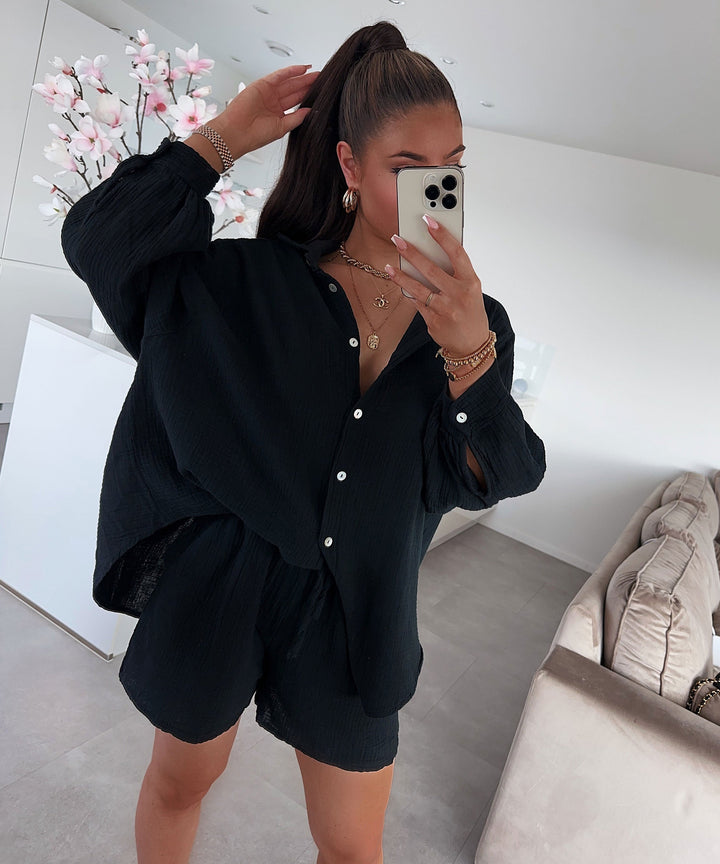 Oversize muslin set Alva black