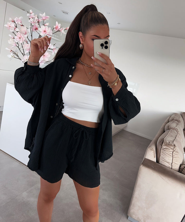 Oversize muslin set Alva black