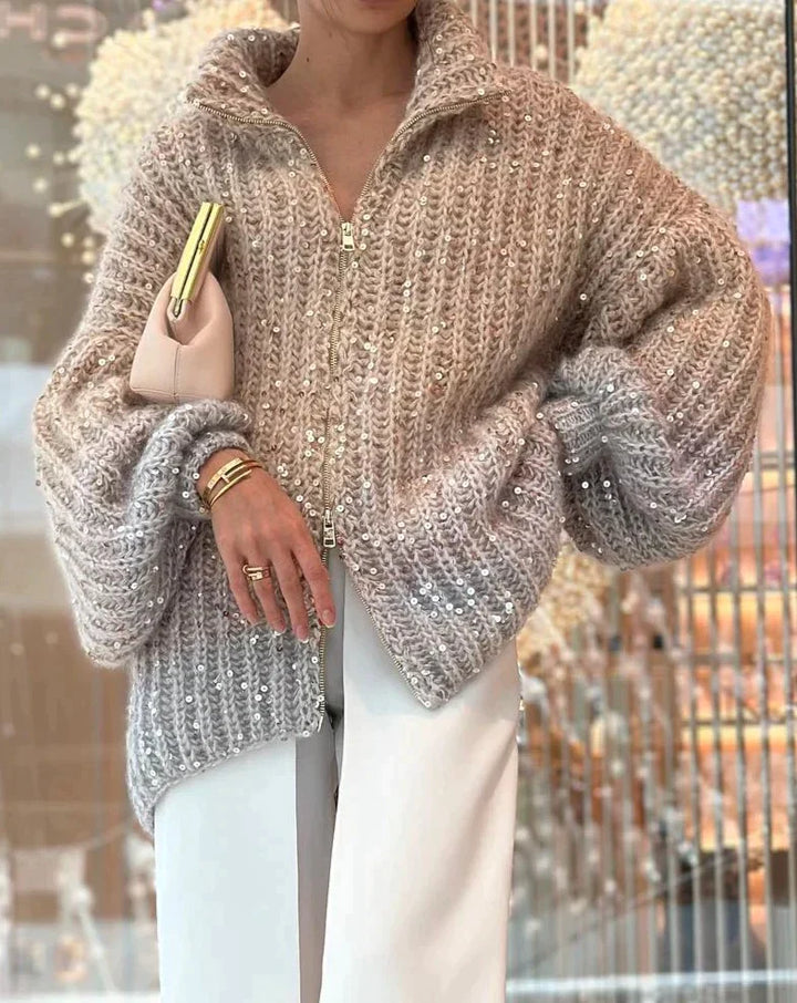 Celine - The elegant, glittering silk cardigan sweater