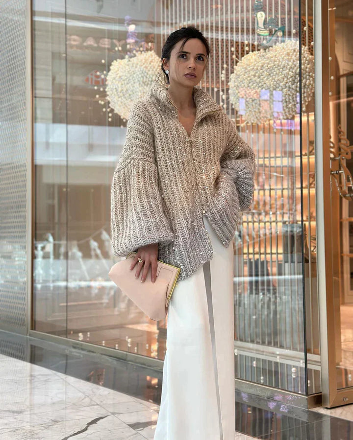 Celine - The elegant, glittering silk cardigan sweater