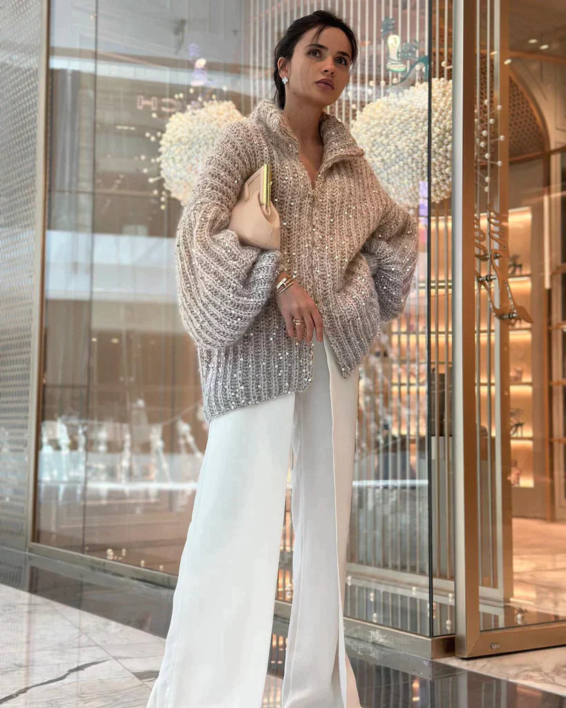 Celine - The elegant, glittering silk cardigan sweater
