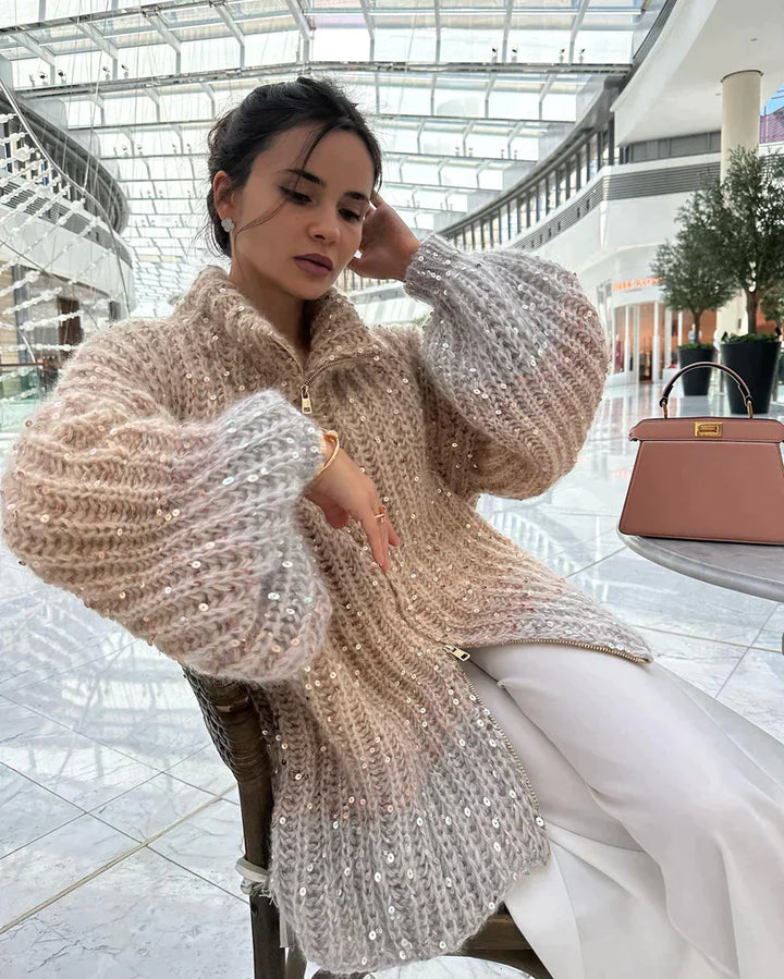 Celine - The elegant, glittering silk cardigan sweater