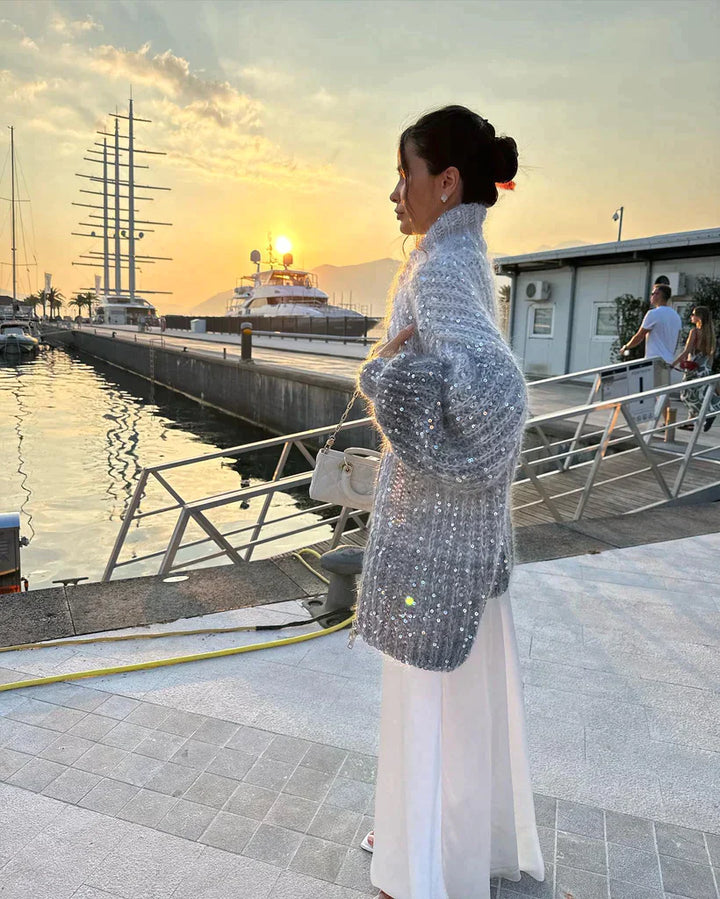 Celine - The elegant, glittering silk cardigan sweater